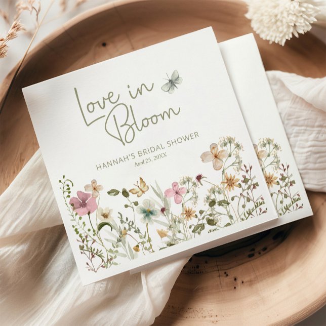 Love in Bloom Wildflower Bridal Shower Napkins (Creator Uploaded)