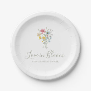 Love in Bloom Wildflower bridal shower Paper Plates