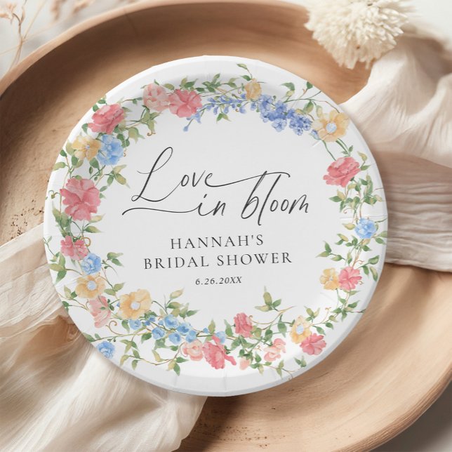 Love in Bloom Wildflower Bridal Shower Paper Plates (Creator Uploaded)