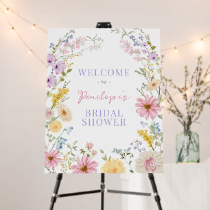 Love in Bloom Wildflower Bridal Shower Welcome Foam Board