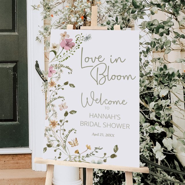 Love in Bloom Wildflower Bridal Shower Welcome Foam Board (Creator Uploaded)
