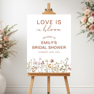 Love in Bloom Wildflower Bridal Shower Welcome Foam Board