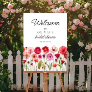 Love In Bloom Wildflower Bridal Shower Welcome Foam Board