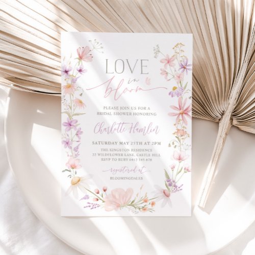 Love in Bloom Wildflower Floral Bridal Shower Invitation