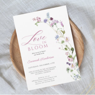 Love In Bloom Wildflower Floral Bridal Shower Invitation