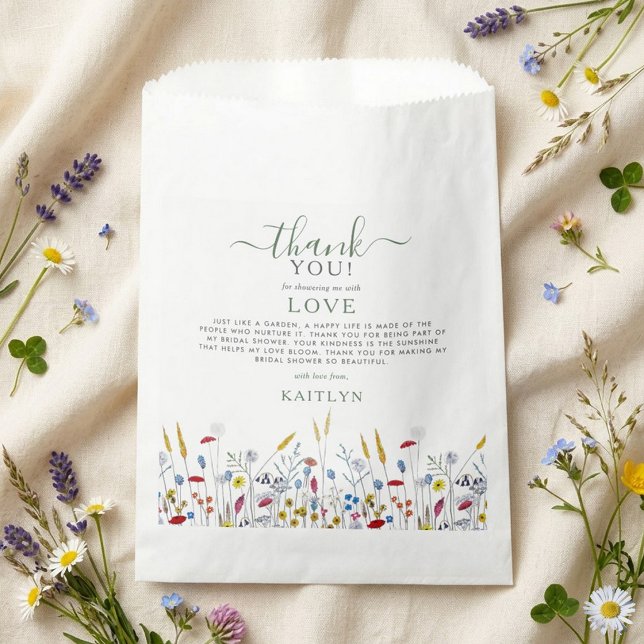 Love in Bloom Wildflower Meadow Bridal Shower Favor Bag (Creator Uploaded)