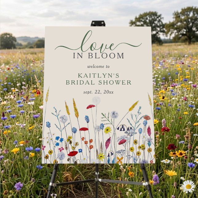 Love in Bloom Wildflower Meadow Bridal Shower Foam Board (Creator Uploaded)