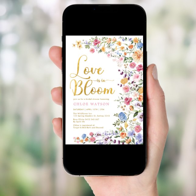 Love in Bloom Wildflower Meadow Bridal Shower  Invitation (Front Digital)