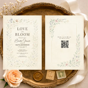 Love in Bloom Wildflower QR Code Bridal Shower Invitation