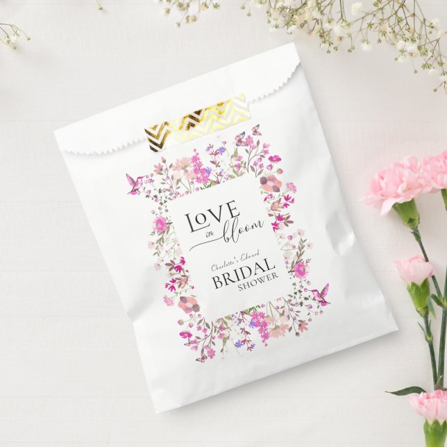 Love In Bloom Wildflower Ruby Rose Bridal Shower  Favor Bag (Sealed)