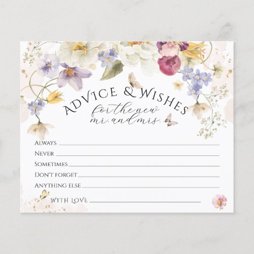 Love in bloom Wildflower Rustic Bridal Game Wishes