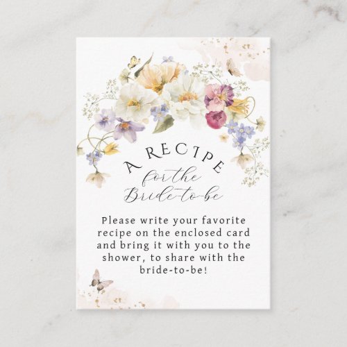 Love in bloom Wildflower Rustic Bridal Shower Enclosure Card