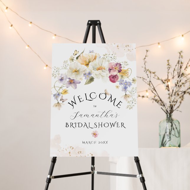 Love in bloom Wildflower Rustic Bridal Shower  Foam Board (In Situ (Stand))