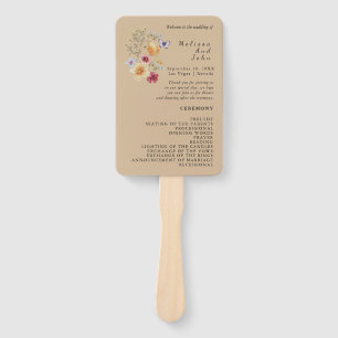 Love In Bloom Wildflower Wedding Program Hand Fan