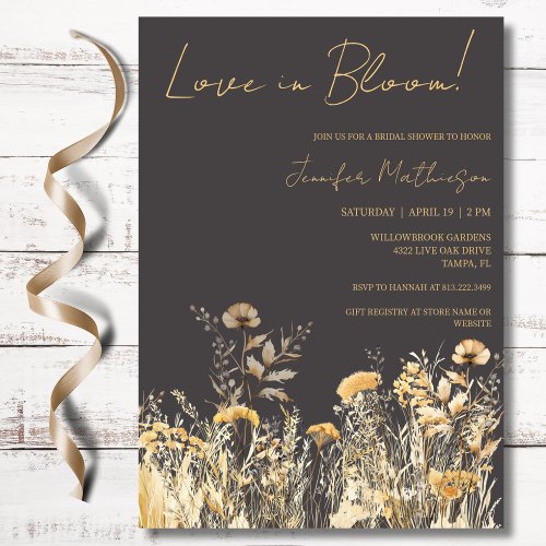 Love in Bloom Wildflowers Bridal Shower Invitation