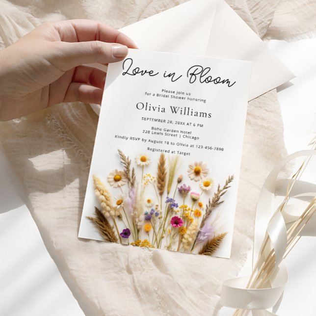 Love in Bloom Wildflowers Bridal Shower Invitation (Creator Uploaded)