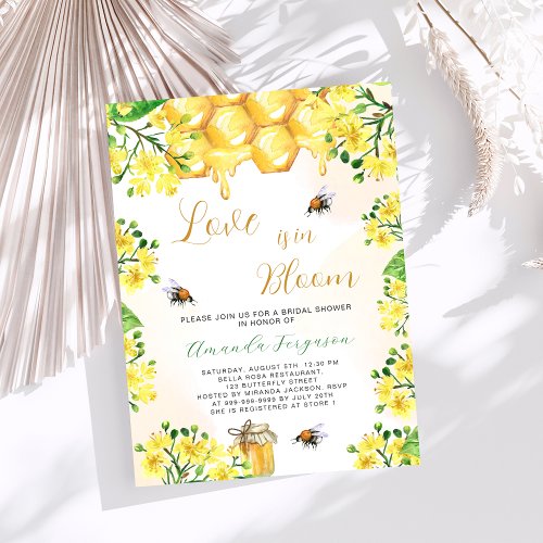 Love in Bloom yellow bees budget Bridal Shower