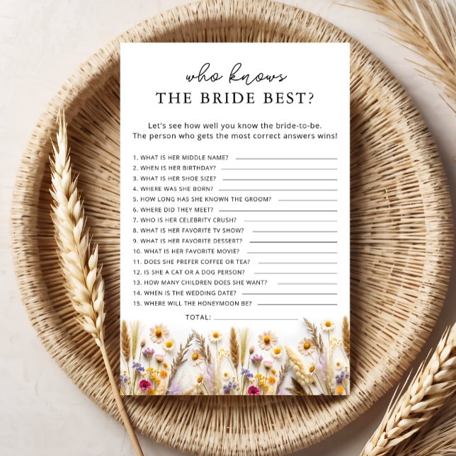 Love in Boom Who Knows Bride the Best Shower Game (Creator Uploaded)