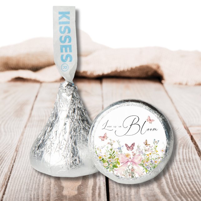 Love in Boom Wildflower Pink Bow Bridal Shower Hershey®'s Kisses® (Creator Uploaded)