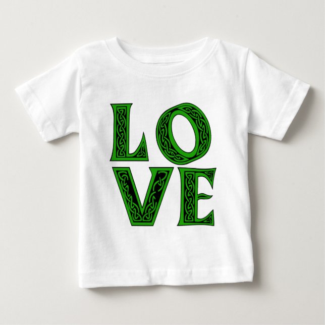 LOVE in Celtic Font Baby T-Shirt (Front)