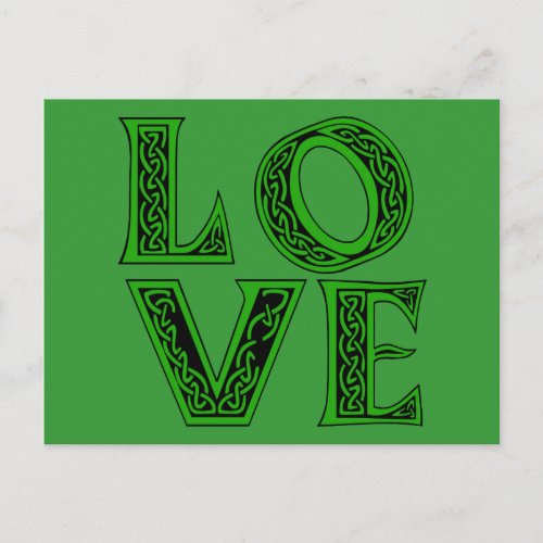 LOVE in Celtic Font Postcard