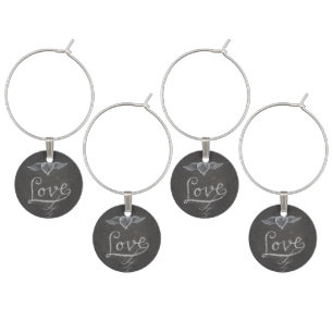 Love in Chalk Chalkboard Wine Charm