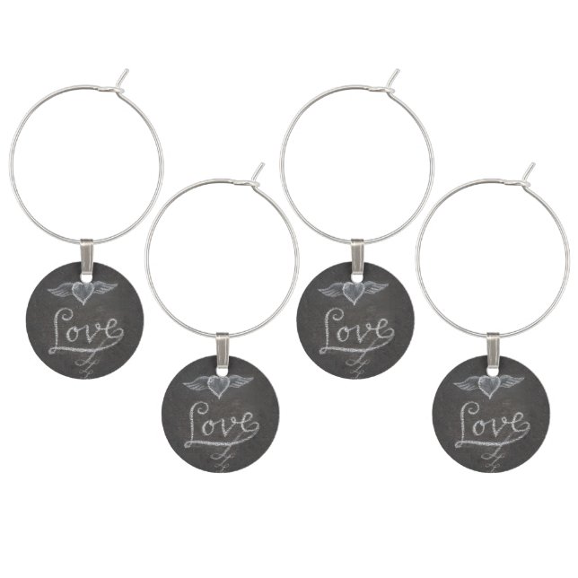 Love in Chalk Chalkboard Wine Charm (Staggered)