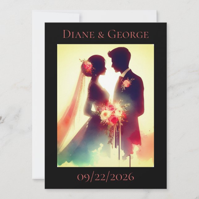 Love in Color Flat Save The Date Card (Front)