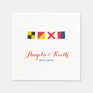 LOVE in Colorful Nautical Flags Napkins