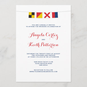 LOVE in Colorful Nautical Signal Flags Invitation