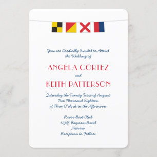 LOVE in Colorful Nautical Signal Flags Invitation