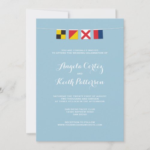 LOVE in Colorful Nautical Signal Flags Invitation