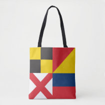 LOVE in Colorful Nautical Signal Flags Tote Bag