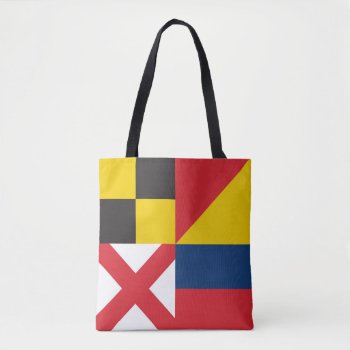 Love In Colorful Nautical Signal Flags Tote Bag by AnyTownArt at Zazzle