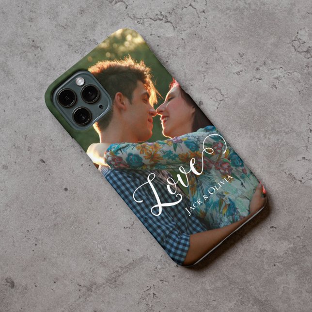 Love in Elegant script | Customized photo  iPhone Case (Creator Uploaded)