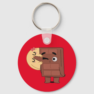 Love in Every Bite Funny Cute Couple Love Pancake  Keychain