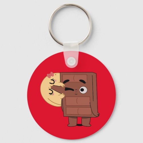 Love in Every Bite Funny Cute Couple Love Pancake  Keychain