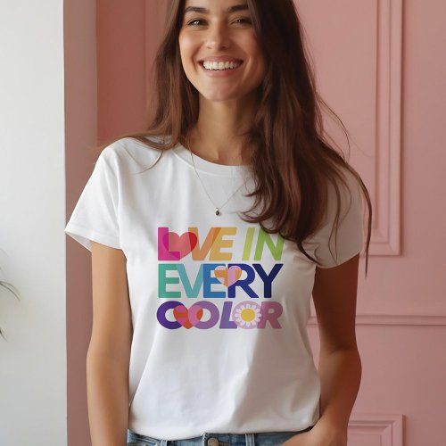 Love in Every Color Fun LGBTQ Rainbow Colors Heart Tri_Blend Shirt