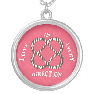 Love in Every Direction Tiled Power Symbol.ai Silver Plated Necklace