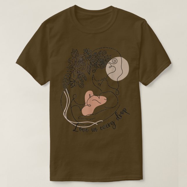Love In Every Drop Mom Floral Boho Breastfeeding A T-Shirt (Design Front)