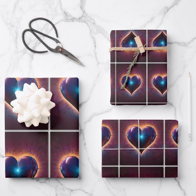 Love in Every Heartbeat Wrapping Paper Sheets (Front)