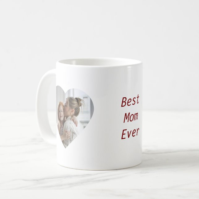 Love in Every Sip – Heart Photos Mug for Mom (Front Left)