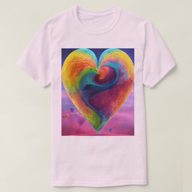 Love in Every Stitch: His & Hers Heart-Shaped  T-Shirt (Design Front)