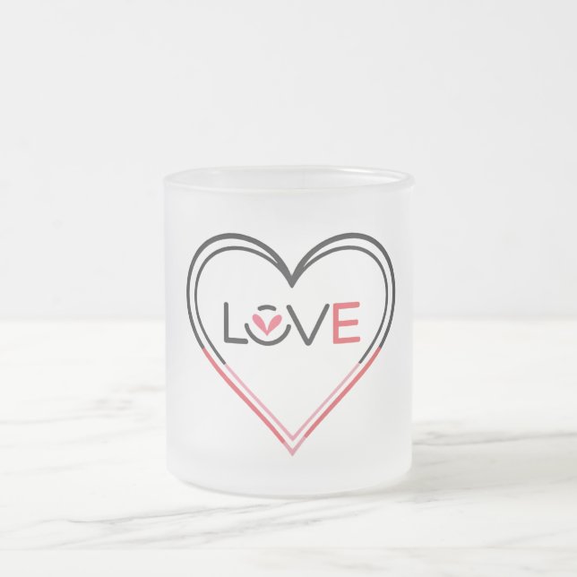 Love in Every Thread Frosted Glass Coffee Mug (Center)