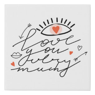 Love in Eyes: Vintage Romantic Beauty. Faux Canvas Print