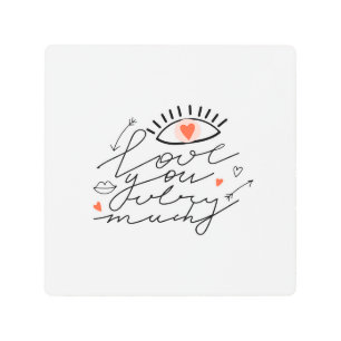 Love in Eyes: Vintage Romantic Beauty. Metal Print