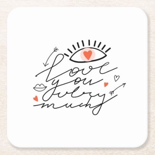 Love in Eyes Vintage Romantic Beauty Square Paper Coaster
