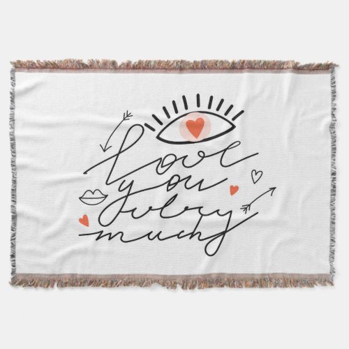 Love in Eyes Vintage Romantic Beauty Throw Blanket