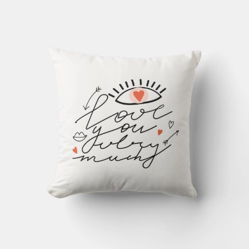 Love in Eyes Vintage Romantic Beauty Throw Pillow