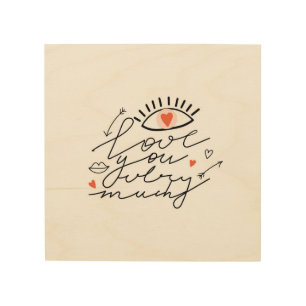 Love in Eyes: Vintage Romantic Beauty. Wood Wall Art